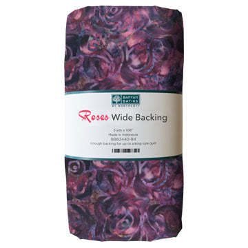 Large Roses Purple Multi 3 Yard Wide Backing