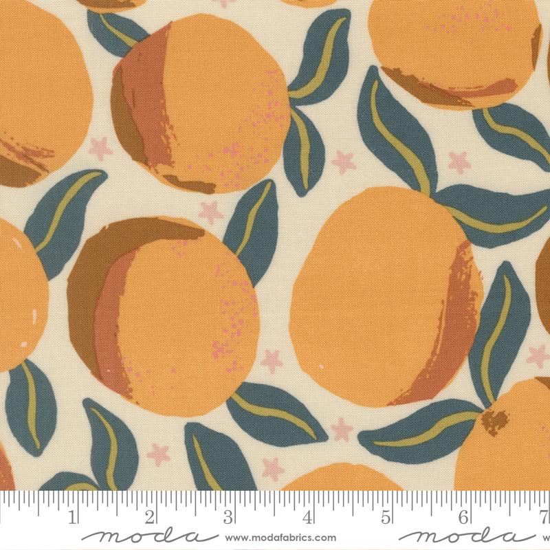 Peachy Eggshell Peaches Fabric by Moda