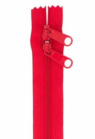 30" Zipper For Handbag Double Slide - Hot Red