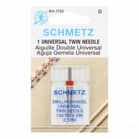 SCHMETZ Twin Machine Needle Size 2.5mm/80 1ct