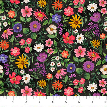 Hide and Seek Small Floral Black Multi