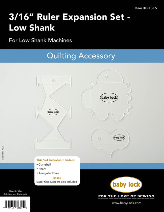 3/16 inch Ruler Expansion Set- Low Shank and Longarm BLRK3-LS