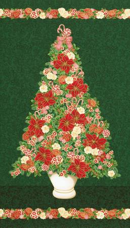 Christmas Tree Panel Pine Quilting Cotton