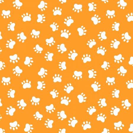 Kitty the Cat Orange Paw Prints