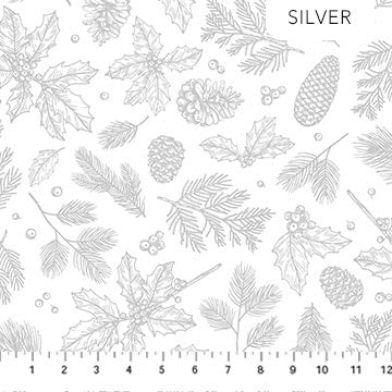 Winterlude Frosted Foliage Silver Metallic