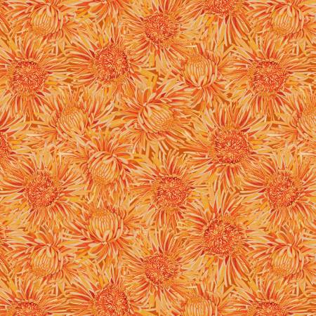 Chickadee Charm Orange Packed Floral