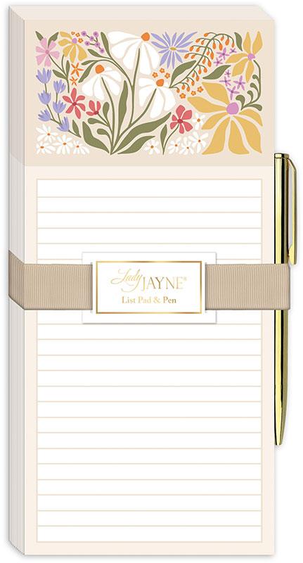 FM Magnetic Notepad w/Pen Wildflower