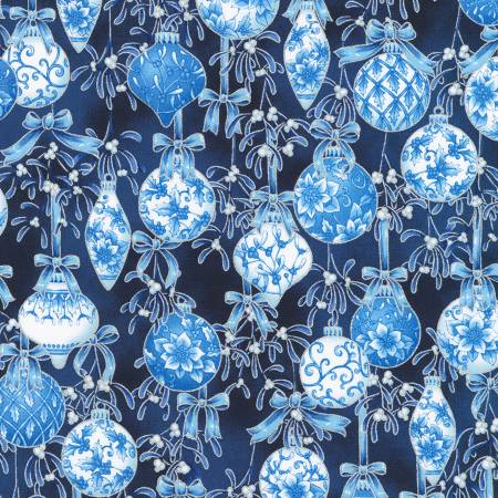 Holiday Flourish-Festive Finery Ornaments Navy w/Metallic