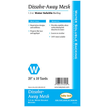Babylock Dissolve Away Mesh 20" X 10 Yards