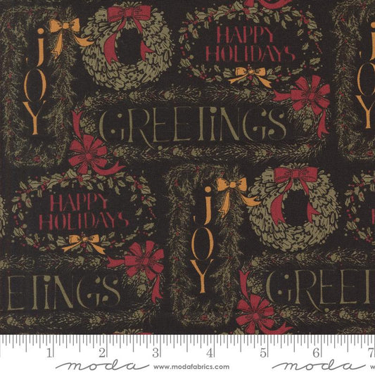 A Vintage Christmas Greetings Black