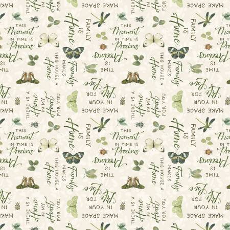 Green Fields Cream Words 17805-172