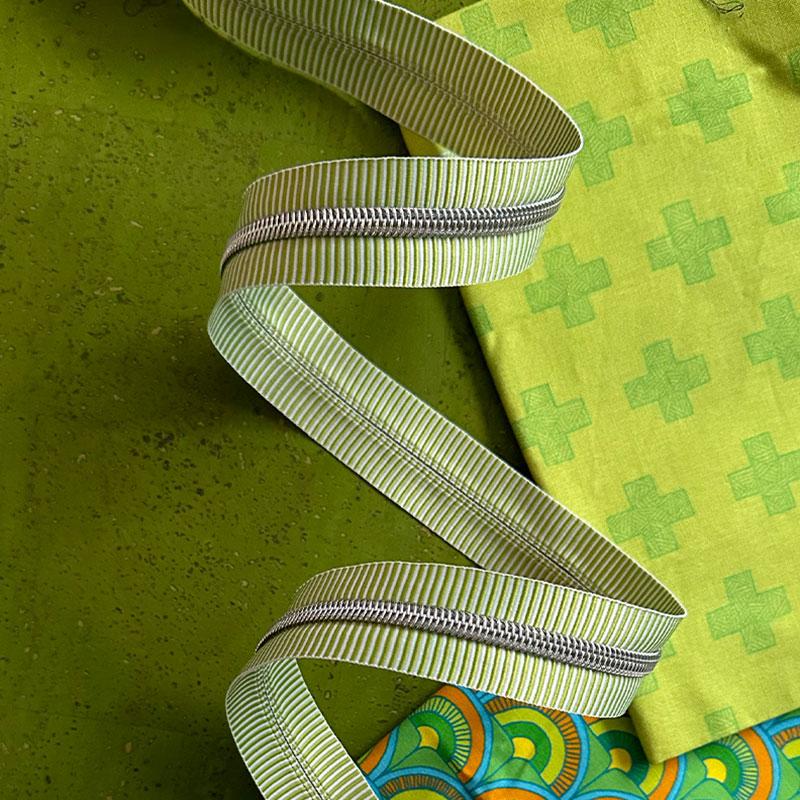 Lime Stripe Zipper 3yds