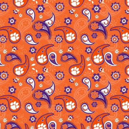 NCAA-Clemson Tigers Paisley Cotton