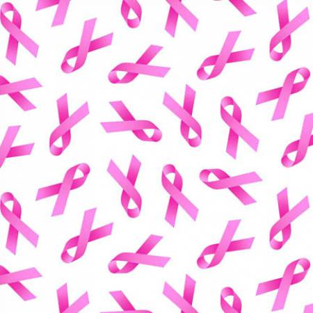 White/Pink Cancer Awareness Ribbons 407E-WHTPNK