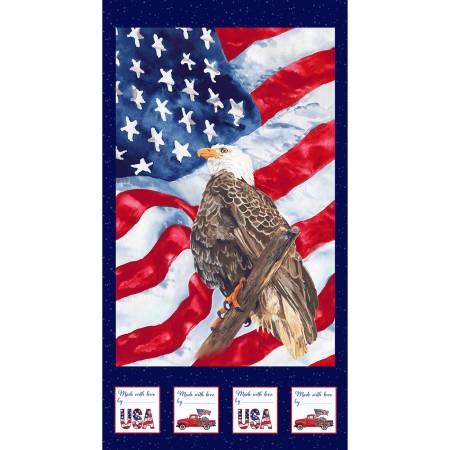 Wings of Freedonm Blue/Multi Panel 24" x 44" Patriotic