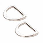 D Ring Flat 1 inch Nickel 2 pcs