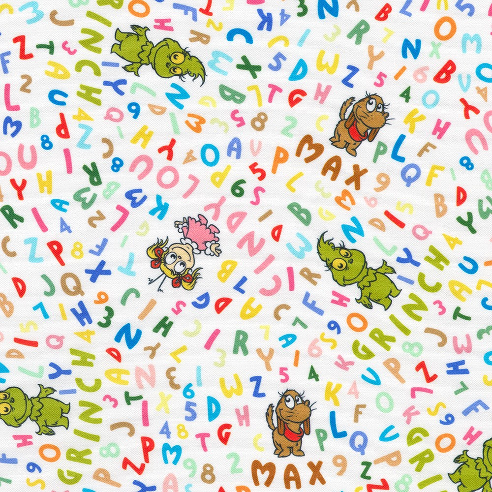 Little Grinch || Tossed Alphabet, Grinch, Max, Cindy Lou || Multi