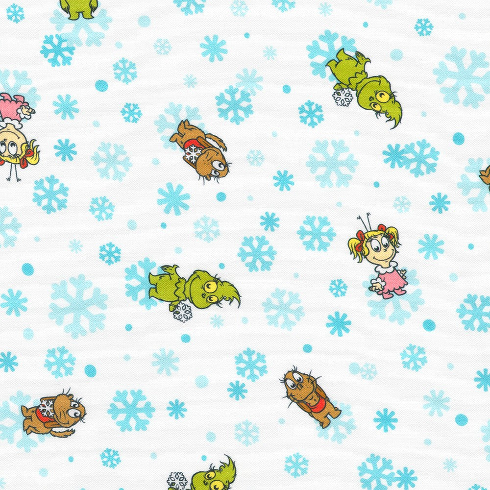 Little Grinch || Snowflakes, Grinch, Max, Cindy Lou || White