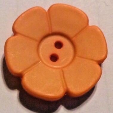 Button 1 1/8" Daisy Orange