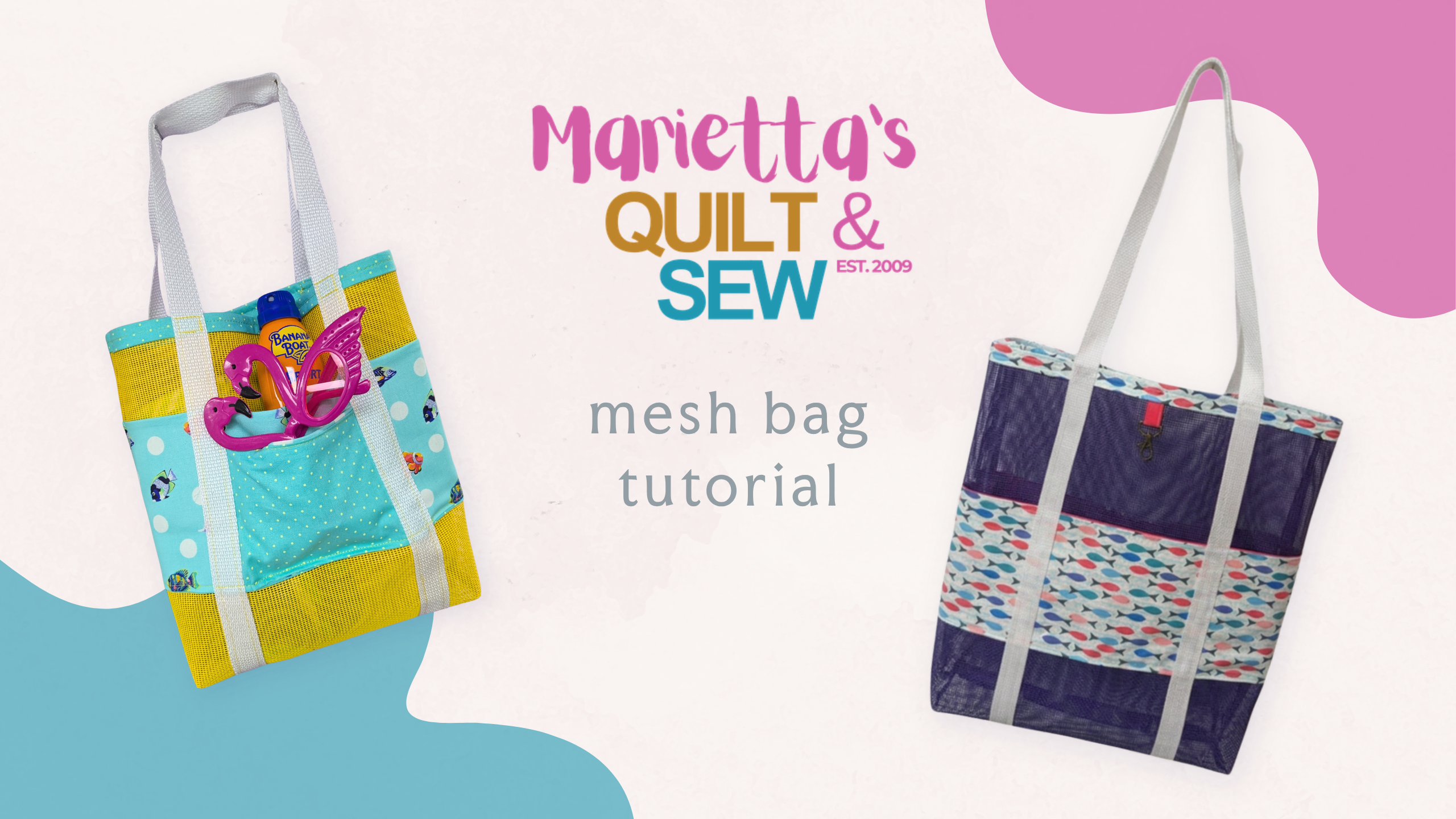 Load video: Mesh Bag tutorial video for the Carolina Shop Hop exclusively for Marietta's Quilt &amp; Sew in upstate Simpsonville, South Carolina.