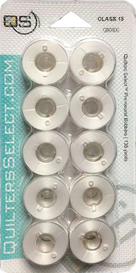 Prewound Class 15 Bobbins Pure White