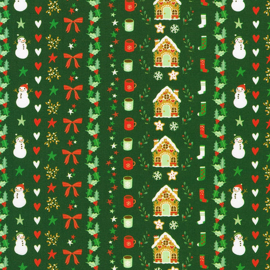 Tiny Tidings || Christmas Motif Stripe || Evergreen