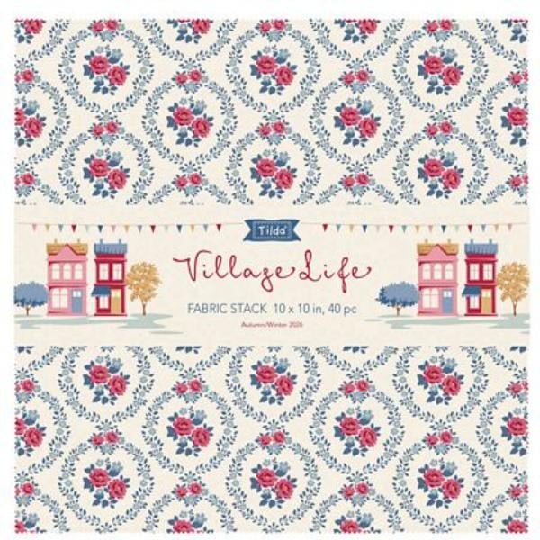 Village Life || Fabric Stack || 10 in squares, 40pcs - 2 of each design