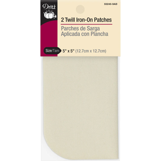 Twill Iron-On Patches Stone